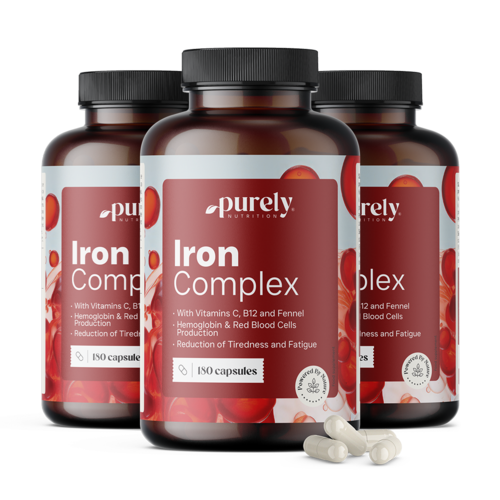 3x Iron Complex - желязо с витамини С и В12, общо 540 капсули