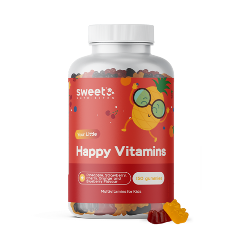 Happy Vitamins – гумени бонбони за деца с мултивитамини, 150 гумени бонбона