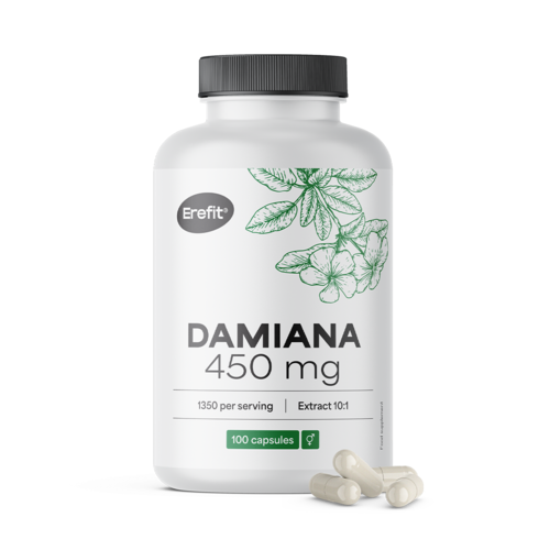 Damiána 450 mg – výtažek 10:1, 100 kapslí