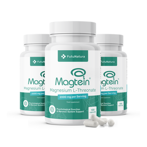 3x Magnézium L-threonát Magtein® 2000 mg, dohromady 300 kapslí