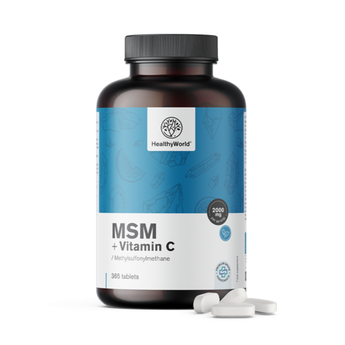 MSM 2000 mg – s vitamínem C, 365 tablet