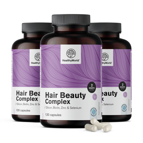 3x Hair Beauty Complex - Vitamíny a minerály pro vlasy, dohromady 360 kapslí