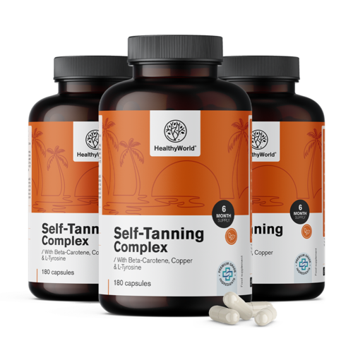 3x Self-Tanning Complex – podpora přirozeného opálení, dohromady 540 kapslí