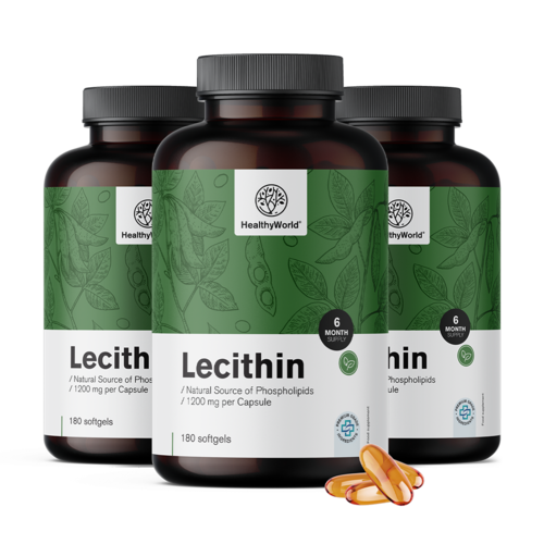 3x Lecitin 1200 mg, dohromady 540 měkkých kapslí