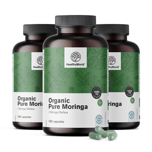 3x BIO Moringa 1650 mg, dohromady 540 kapslí