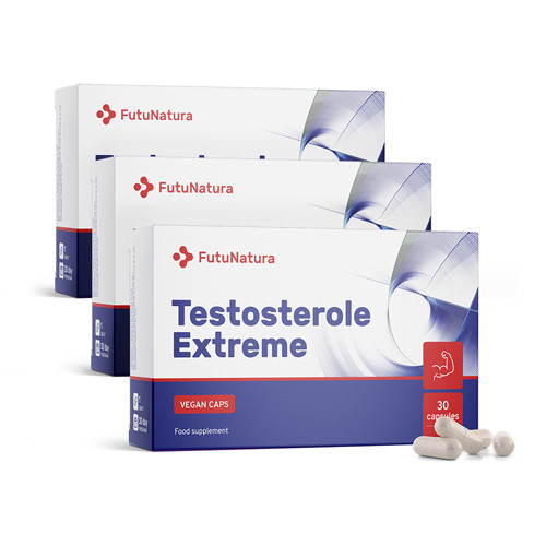 3x Testosterole Extreme, dohromady 90 kapslí