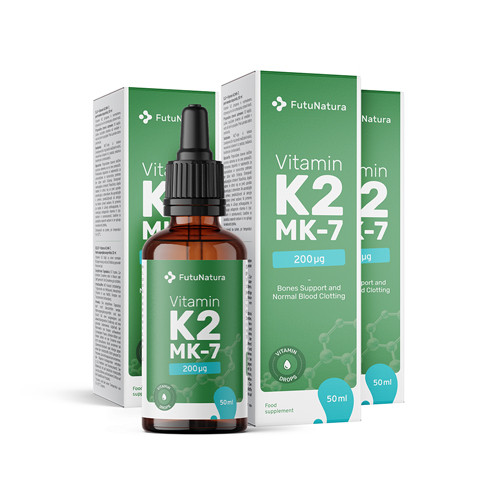 3x Vitamín K2 MK-7 200 µg – v kapkách, dohromady 150 ml