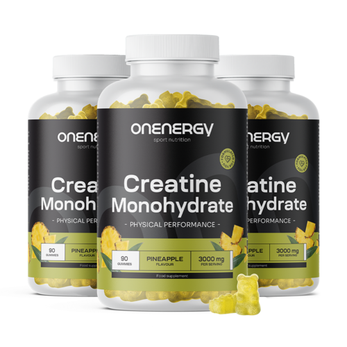 3x Kreatin monohydrát 3000 mg – ananas, dohromady 270 gumových bonbonů