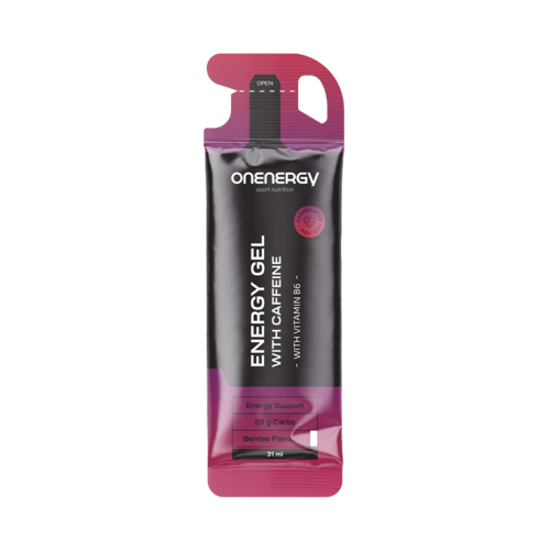 Energetický gel s kofeinem – lesní plody, 31 ml