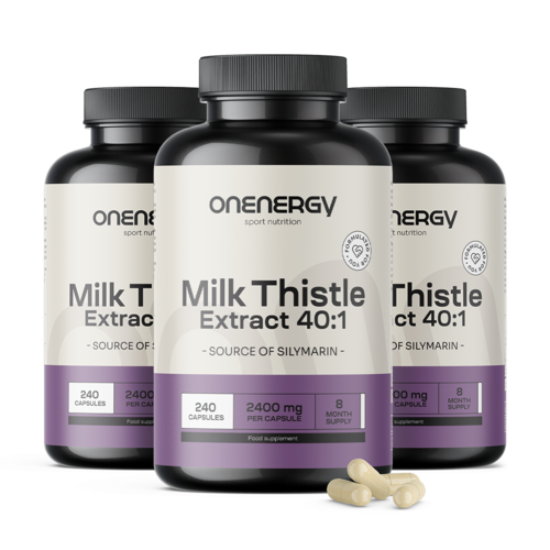 3x Ostropestřec mariánský 40:1 2400 mg, dohromady 720 kapslí