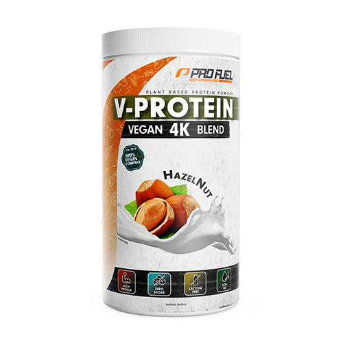 V-Protein 4K veganský protein – lískový oříšek, 750 g