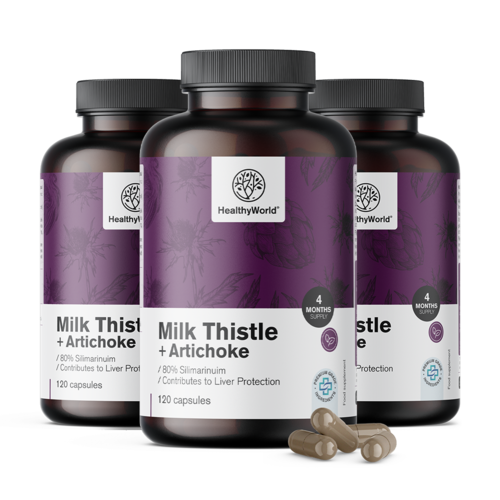 3x Mariendistel + Artischocke, zusammen 360 Kapseln