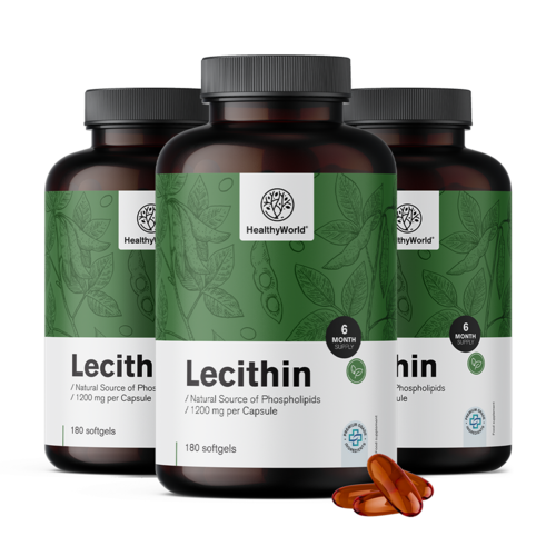 3x Lecithin 1200 mg,  zusammen 540 Weichkapseln