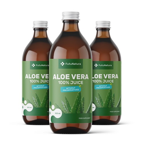 3x 100 % Aloe vera Saft, zusammen 1500 ml