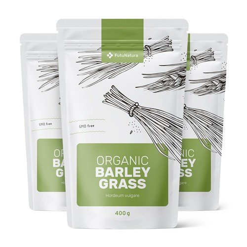3x BIO Gerstengras, zusammen 1200 g