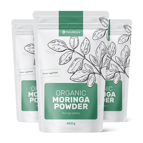 3x BIO Moringapulver, zusammen 1200 g