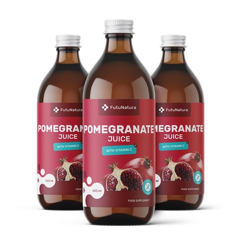 3x Granatapfelsaft, zusammen 1500 ml