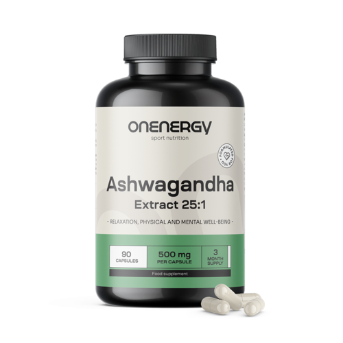 Ashwagandha 500 mg – Extrakt 25:1, 90 Kapseln