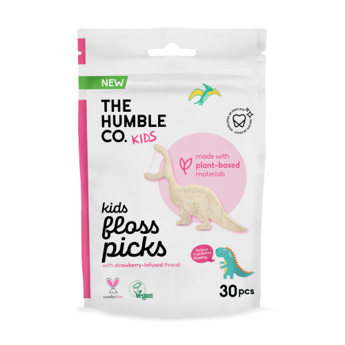Zahnseide mit Griff für Kinder – Erdbeere, 30 Stück