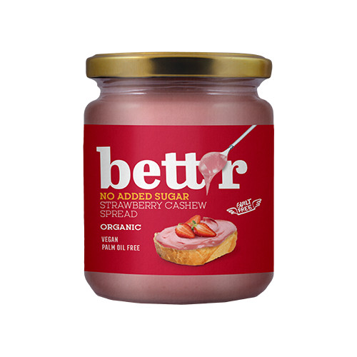 Crema para untar de anacardos y fresas BIO con eritritol, 250 g