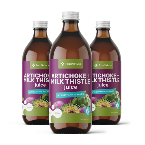 3x Zumo con alcachofa y cardo mariano, en total 1500 ml