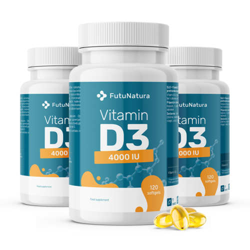 3x Vitamina D3 4000 UI, en total 360 cápsulas blandas