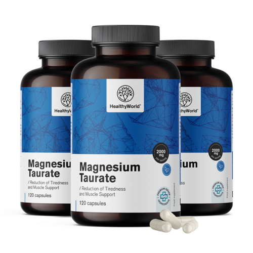 3x Taurato de magnesio 2000 mg, en total 360 cápsulas
