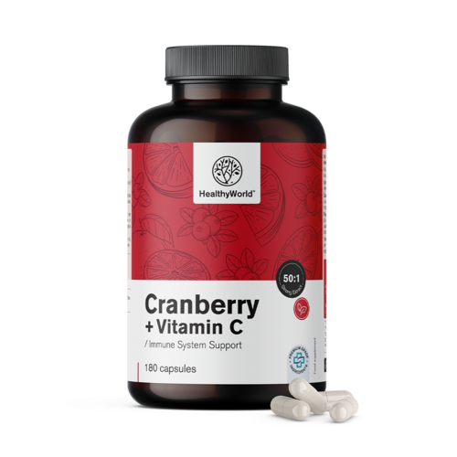 Extracto de arándano rojo con vitamina C, 180 cápsulas