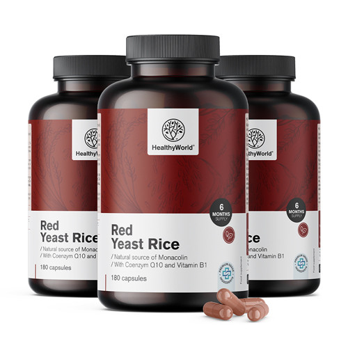 3x Levadura roja de arroz 250 mg, en total 540 cápsulas