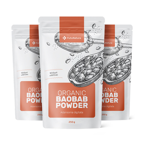 3x Baobab BIO en polvo, en total 750 g