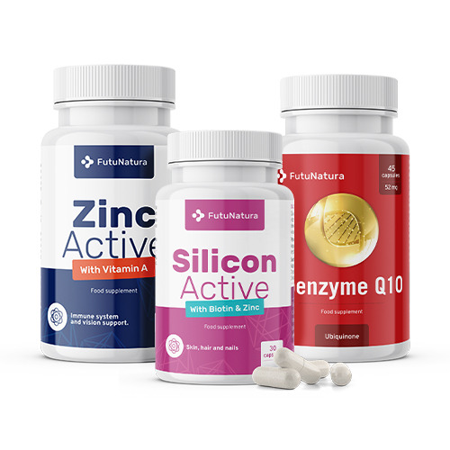 Fuente de minerales: Zinc Active + Silicio + Coenzima Q10, set
