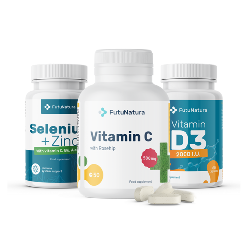Conjunto Inmune: vitamina C + D3 + selenio + zinc, set