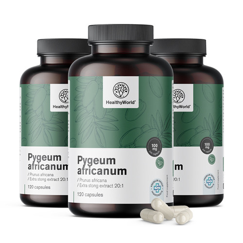 3x Pygeum - extracto de ciruelo africano, en total 360 cápsulas