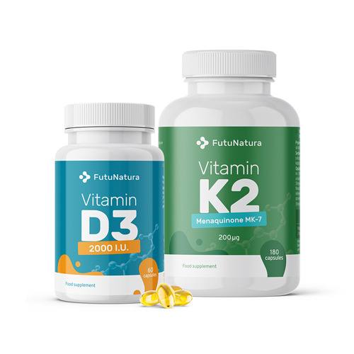 Vitamina K2 + D3, set