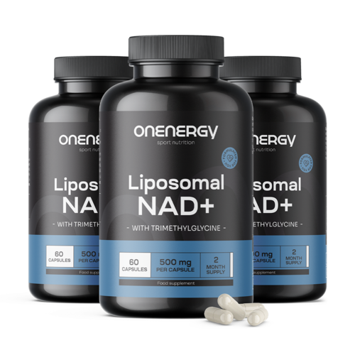 3x NAD+ liposomal 500 mg - con trimetilglicina, en total 180 cápsulas