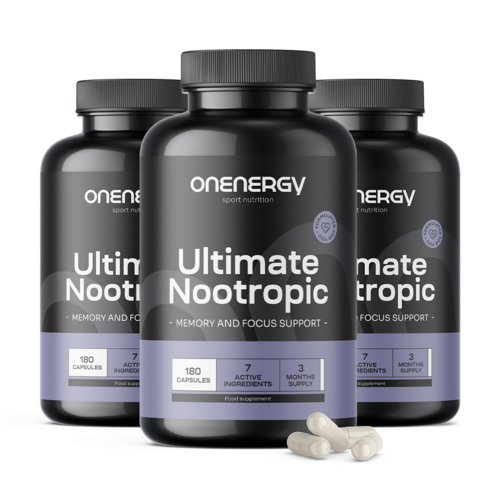 3x Ultimate Nootropic – complejo para el apoyo de las funciones cognitivas, en total 540 cápsulas