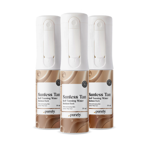 3x Sunless Tan – bruma autobronceadora para el cuerpo (Medium–Dark), en total 270 ml