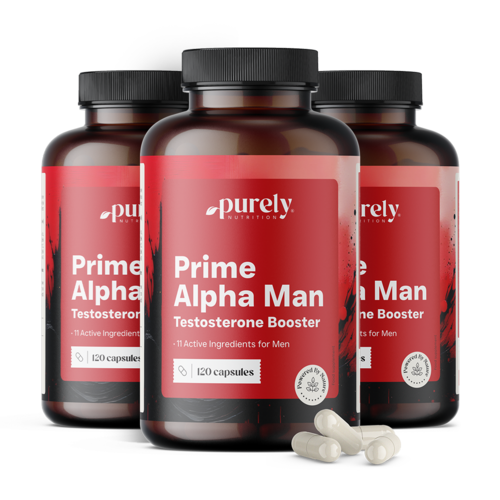 3x Prime Alpha Man - para niveles de testosterona en sangre, en total 360 cápsulas