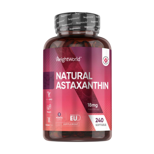 Astaxantina natural 18 mg, 240 cápsulas blandas