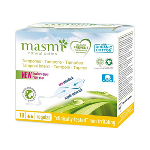 Tampons en coton biologique – normaux, 18 pièces