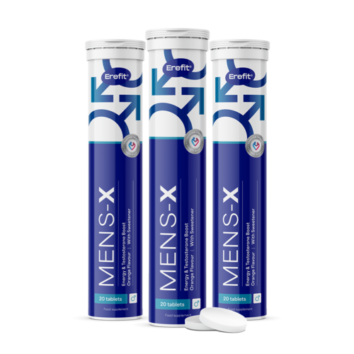 3x Mens-X - comprimés effervescents pour hommes, ensemble 60 comprimés effervescents