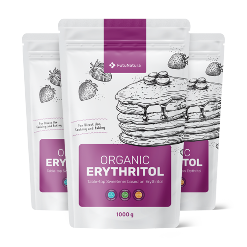 3x Erythritol BIO, édulcorant naturel, ensemble 3000 g
