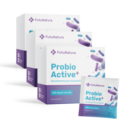 3x Probio Active PLUS - Saccharomyces boulardii 250 mg, ensemble 30 sachets