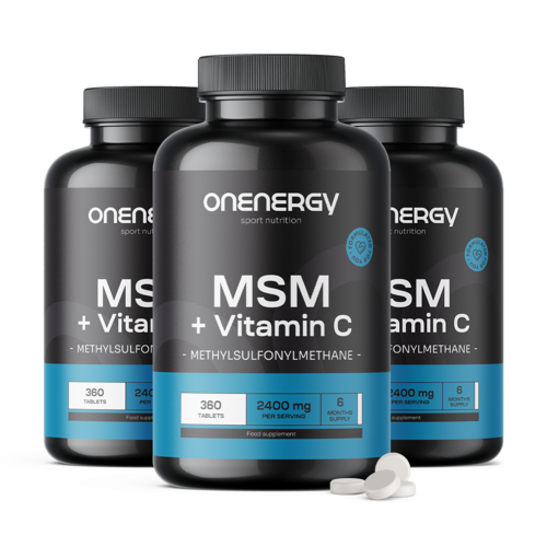3x MSM 2400 mg - avec vitamine C, ensemble 1080 comprimés