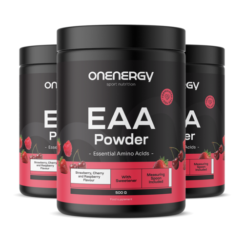 3x EAA en poudre - framboise, cerise, fraise, ensemble 1500 g