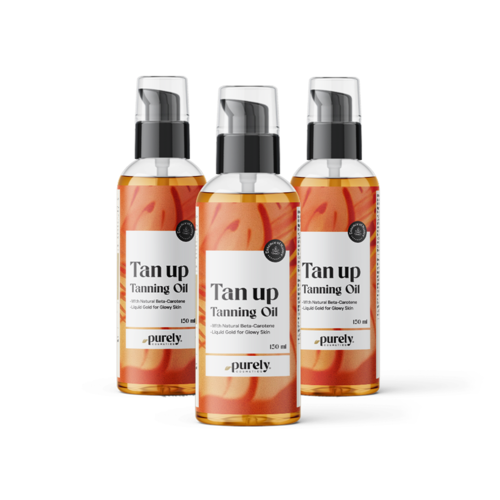 3x Huile bronzante Tan up, ensemble 450 ml