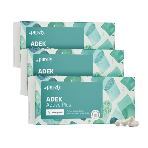 3x Vitamines ADEK Active Plus, ensemble 180 gélules