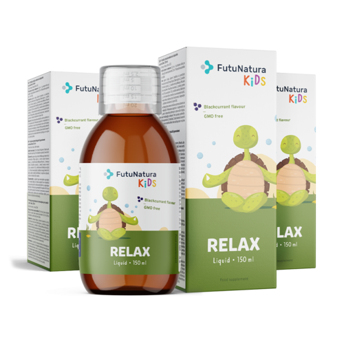 3x Relax – Υγρό συμπλήρωμα διατροφής για παιδιά για χαλάρωση, συνολικά 450 ml