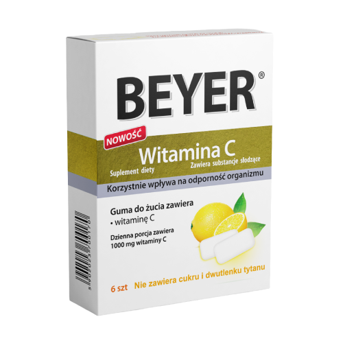 Vitamin C 1000 mg – žvakaće gume, 6 žvakaćih guma