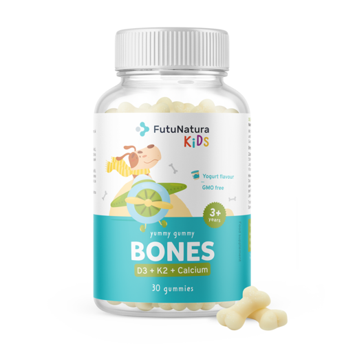 BONES – Gumeni bomboni za djecu za kosti, 30 gumenih bombona